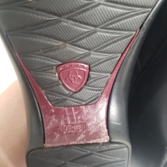 Ariat Santa Cruz Black Leather Slip On Clog Size 9B Comfort Workwear - Picture 11 of 13